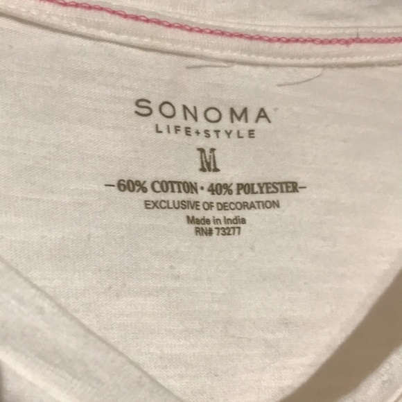 Sonoma Women’s V-neck tee Size Medium 60% cotton good condition short sleeve - Picture 3 of 5